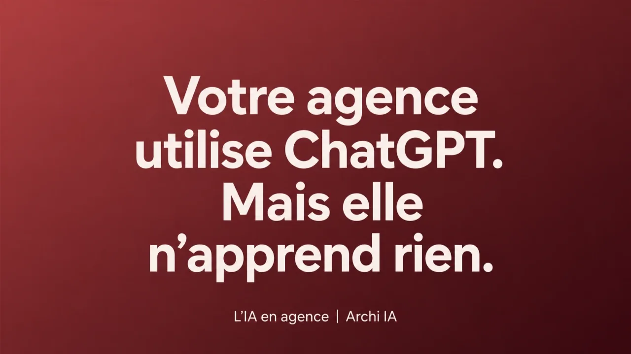 Couverture de l'édition n° 1 de L'IA en agence : « Votre agence utilise ChatGPT. Mais elle n'apprend rien. »